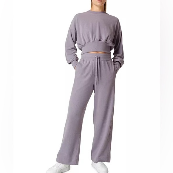 Sweaty Betty Pants - Serene Luxe Fleece Wide Leg Pants